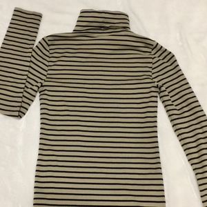 J. Crew Tops - J. Crew Mercantile striped turtleneck tan/black S J. Crew Tops - J. Crew Mercantile striped turtleneck tan/black S